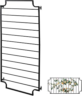 MyGift 4 Foot Tall Garden Trellis Vintage Framed Matte Black Metal Wall ...
