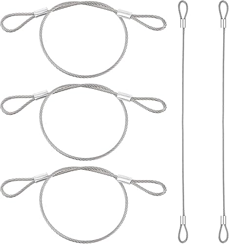 Miniatura 1 de Cable de seguridad de acero inoxidable con bucles, bloqueo de cable de seguridad para viajes de equipaje, 12 pulgadas de largo, 0.079 in de grosor