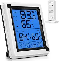 Termometro Ambiente, Higrometro Digital, Alcance de 60 m, Termômetro para Ambientes Internos e Externos, Termometro Ambiente Externo, Higrômetro Digital sem Fio, Monitor de Temperatura e Umidade