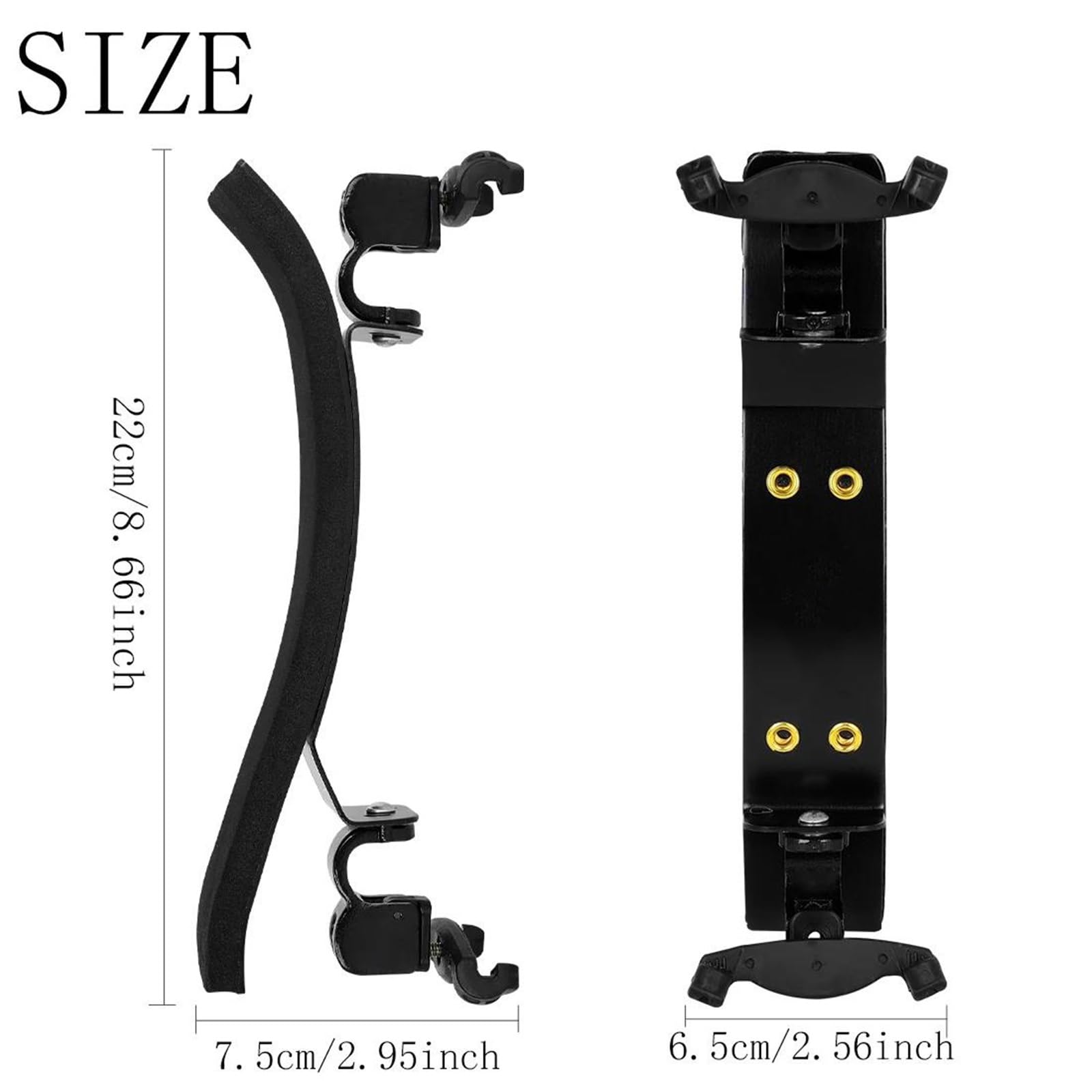 Reposapiés para violín almohadilla para violín mentonera ajustable piezas acolchadas 4/4 accesorios partes violín | Reposa hombros para violín(Black)
