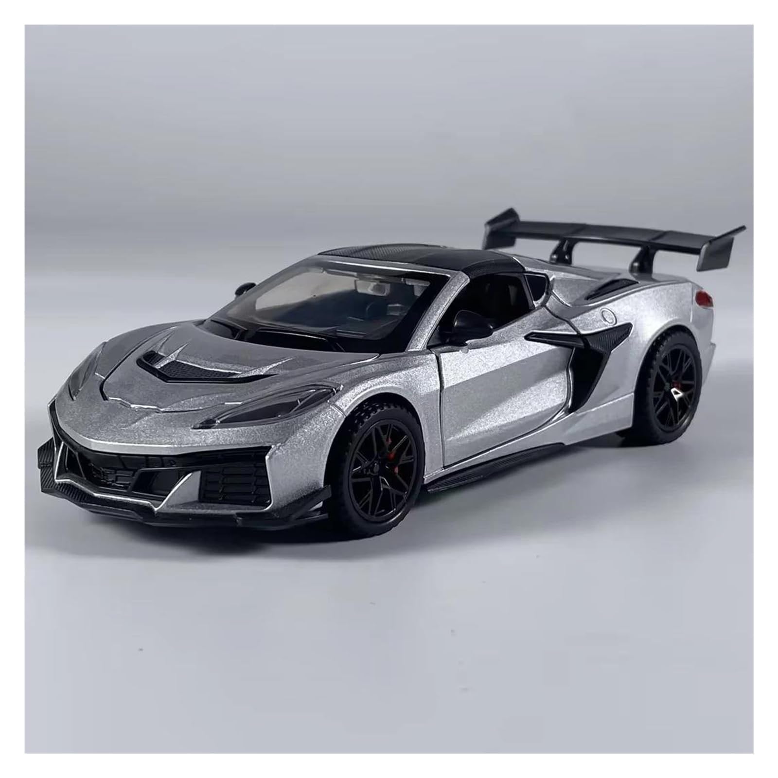 Mocalux Silver Scale Die-Cast Model Car For Corvette C8 Zr1x Diecast Model Car