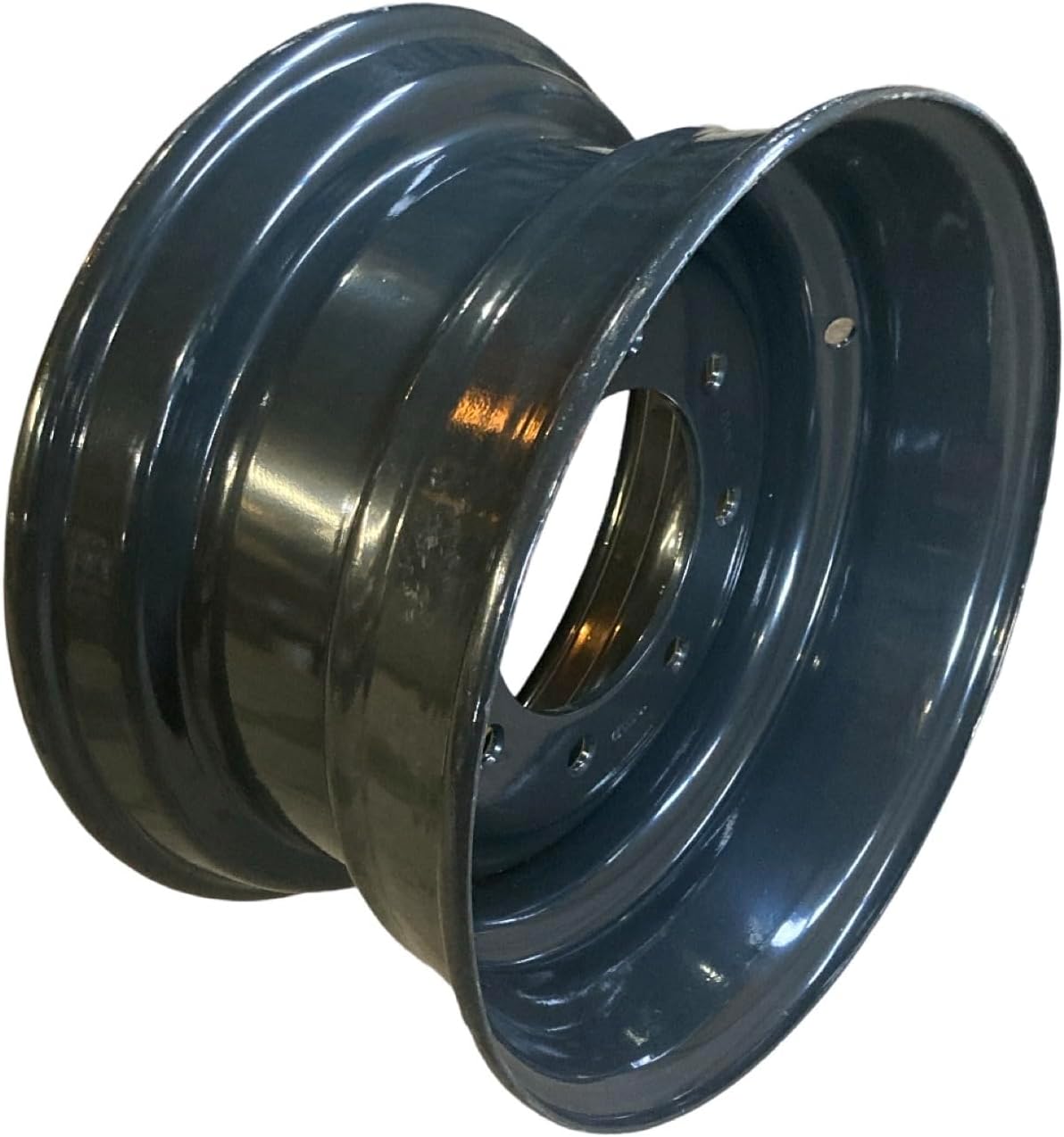 (1) 10-16.5 8-lug Rim for Skid Steers-Pal-mar Gray (Reversible-Valve Stems on each Side)-16.5x8.25,8 Skid Steer Wheel/Rim for New Holland,Case & more-8 bolt, 5.13" back spacing- fits 10X16.5 Tires