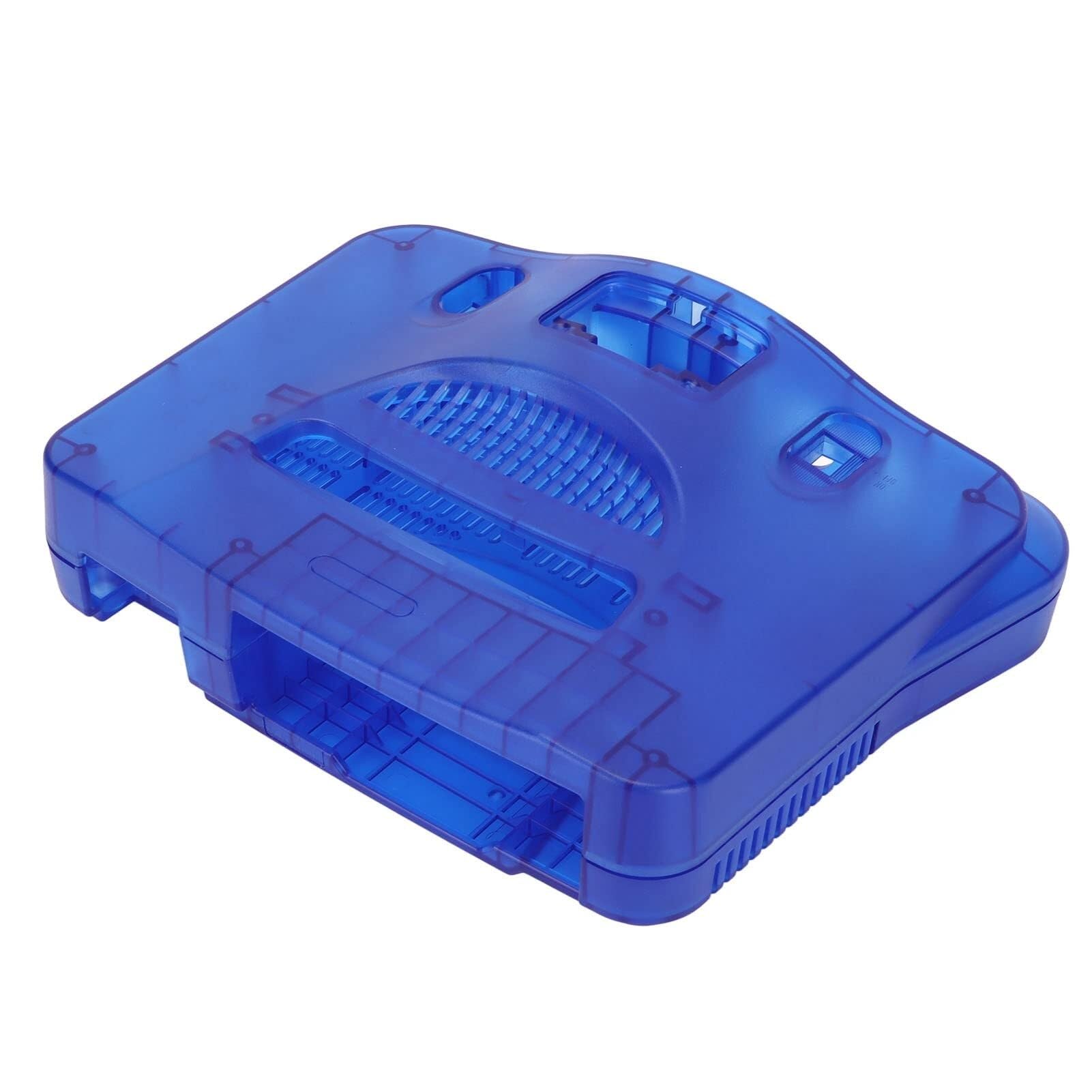 Obudowa konsoli do gier wideo w stylu retro, przezroczysta niebieska wymienna obudowa ochronna do N64, wysokiej jakości materiał ABS, solidna i praktyczna, zawiera akcesoria i naklejkę, kompatybilna