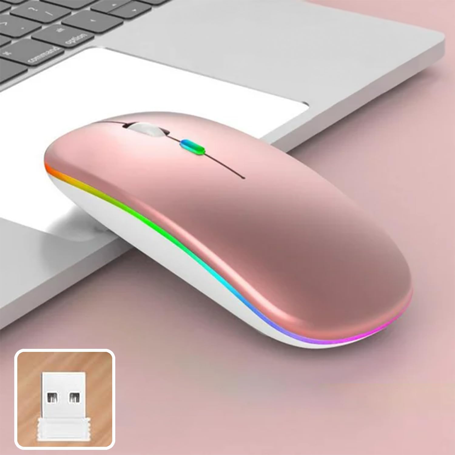 SETTY Wireless Rechargeable Mouse with its USB receiver