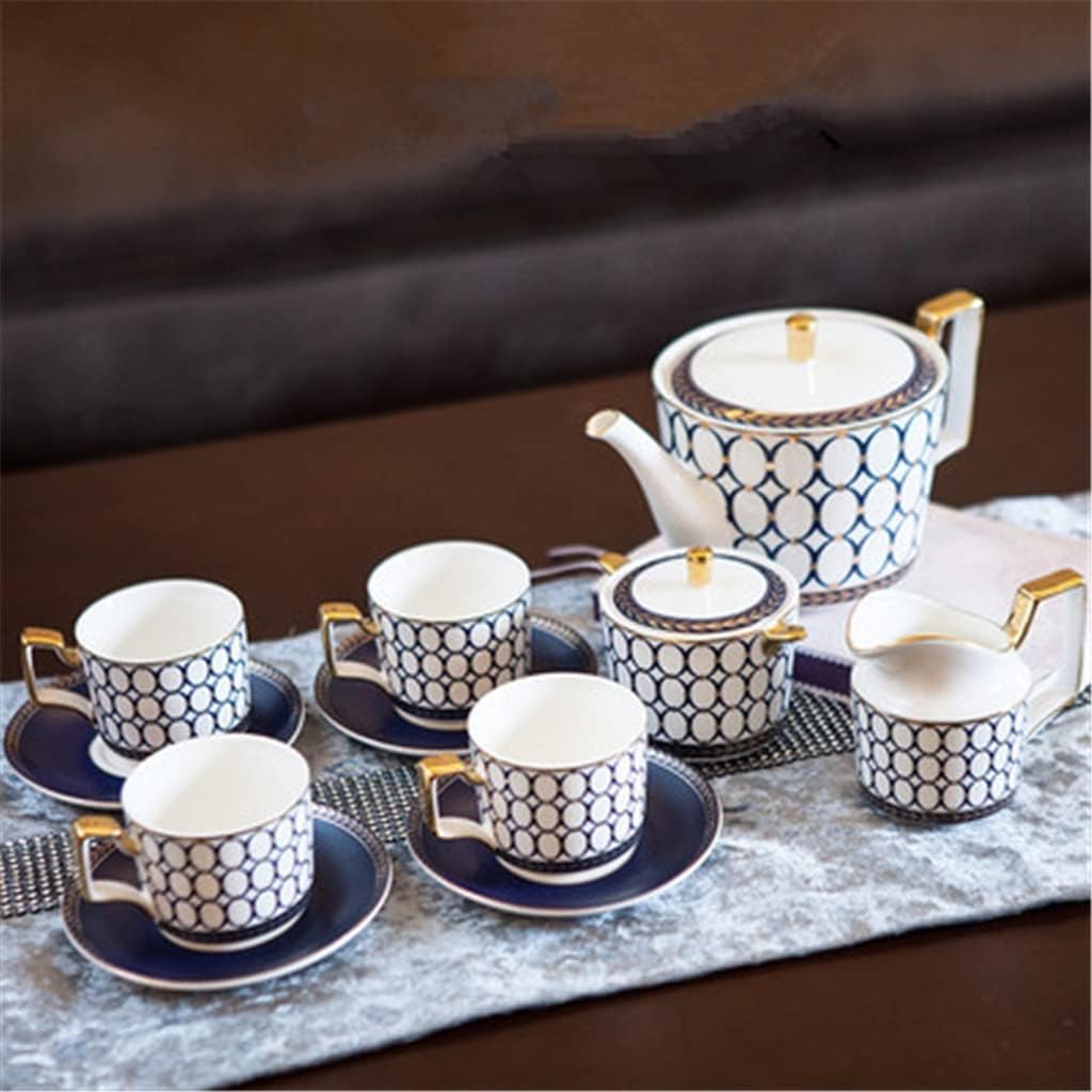 Geometric Pattern Ceramic Coffee Set Teapot Milk Tea Cup and Saucer