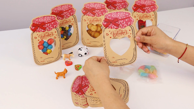 40pcs Valentines Set for Kids, Funny Mason Jar Happy Valentine's Day Cards Candy Jar Swap Gift for School Classroom Boys Girls Party Supplies (Candy Not Included