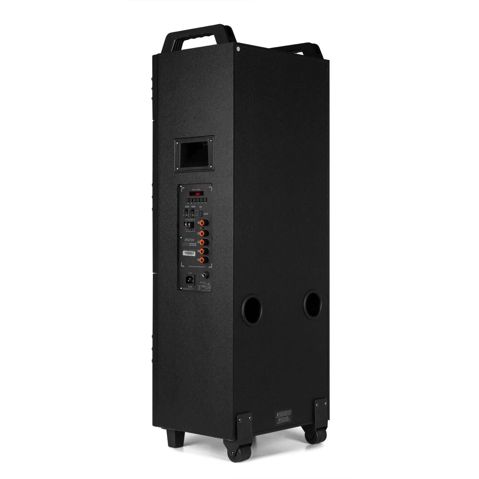 Fenton LIVE2102 - Aktywny głośnik Bluetooth USB 10" 800 W czarny | Wbudowany Bluetooth i USB, moc 800 W, 10-calowy głośnik niskotonowy, idealny na imprezy, bary i prezentacje