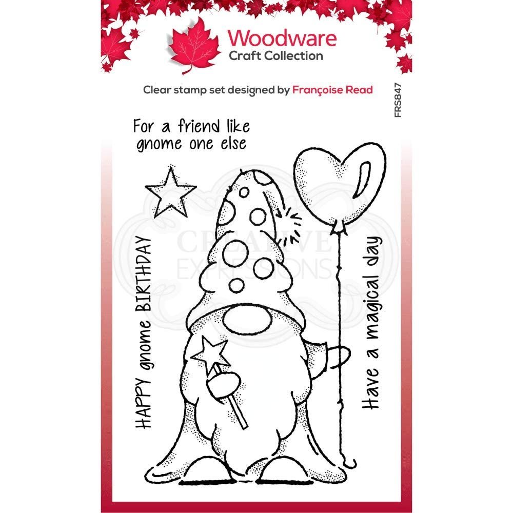 Woodware Francoise Collection-Clear Singles-Wizard Gnome Stamp, Trancparent, 6 x 4-inch