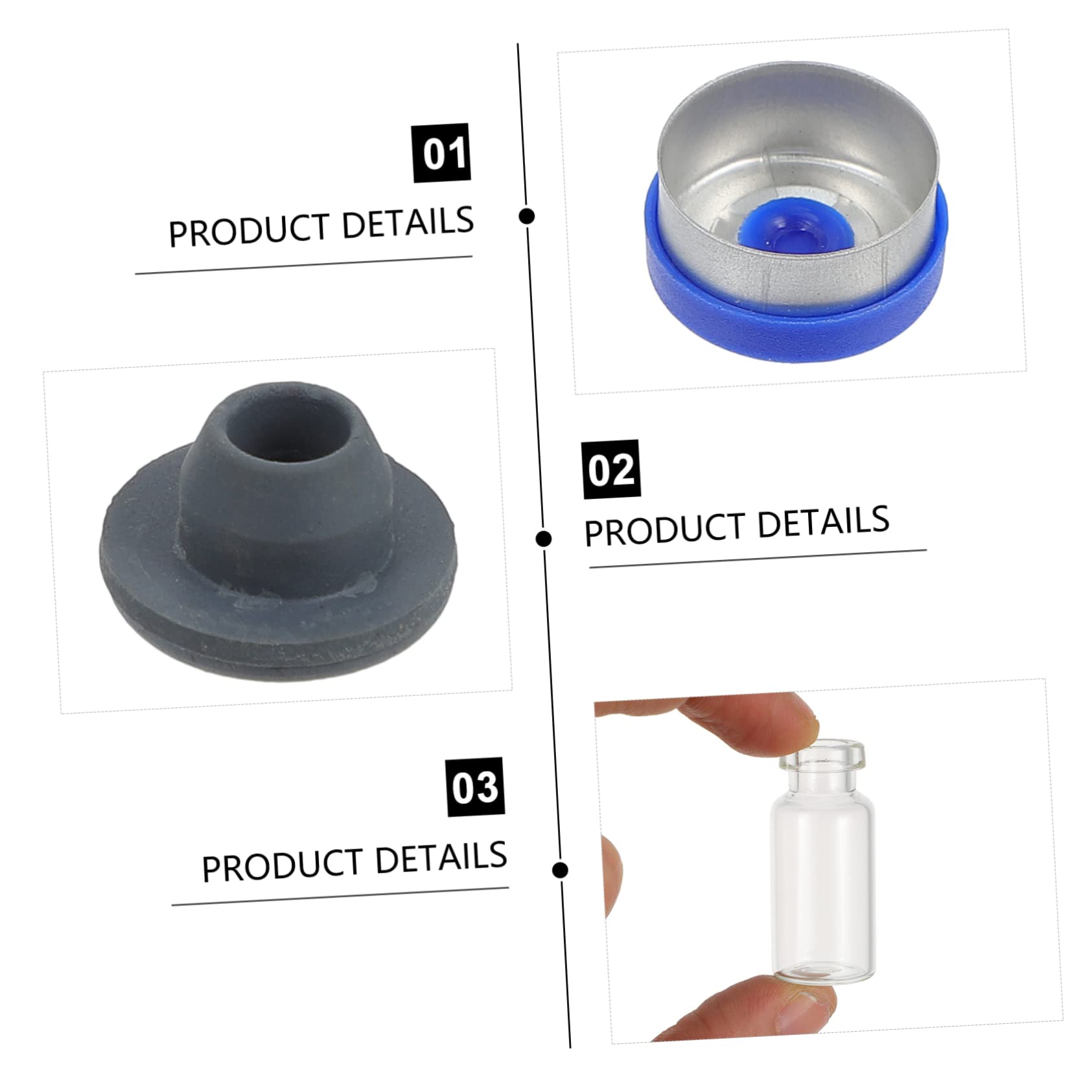 PLAFOPE 100piezas Botellas De Vidrio Frascos Cuentagotas Transparentes Con Tapa Almacenamiento De Muestras