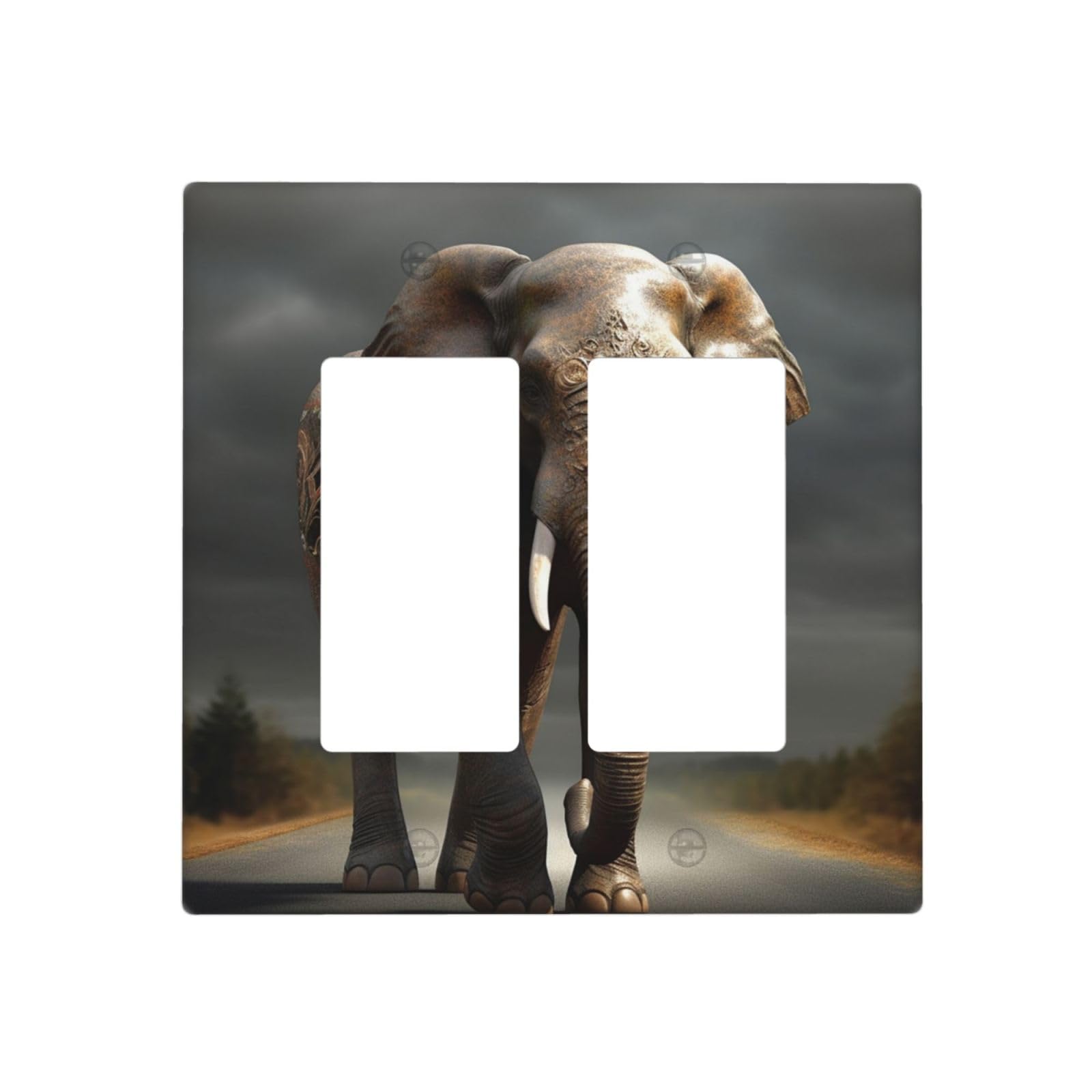 Wall Plate Duplex Outlet Covers Single Toggle 2-Gang Wall Plate Covers Elephant Light Switch Cover Decorative Electrical Faceplate Light Switches for Kitchen Bedroom Home Decor