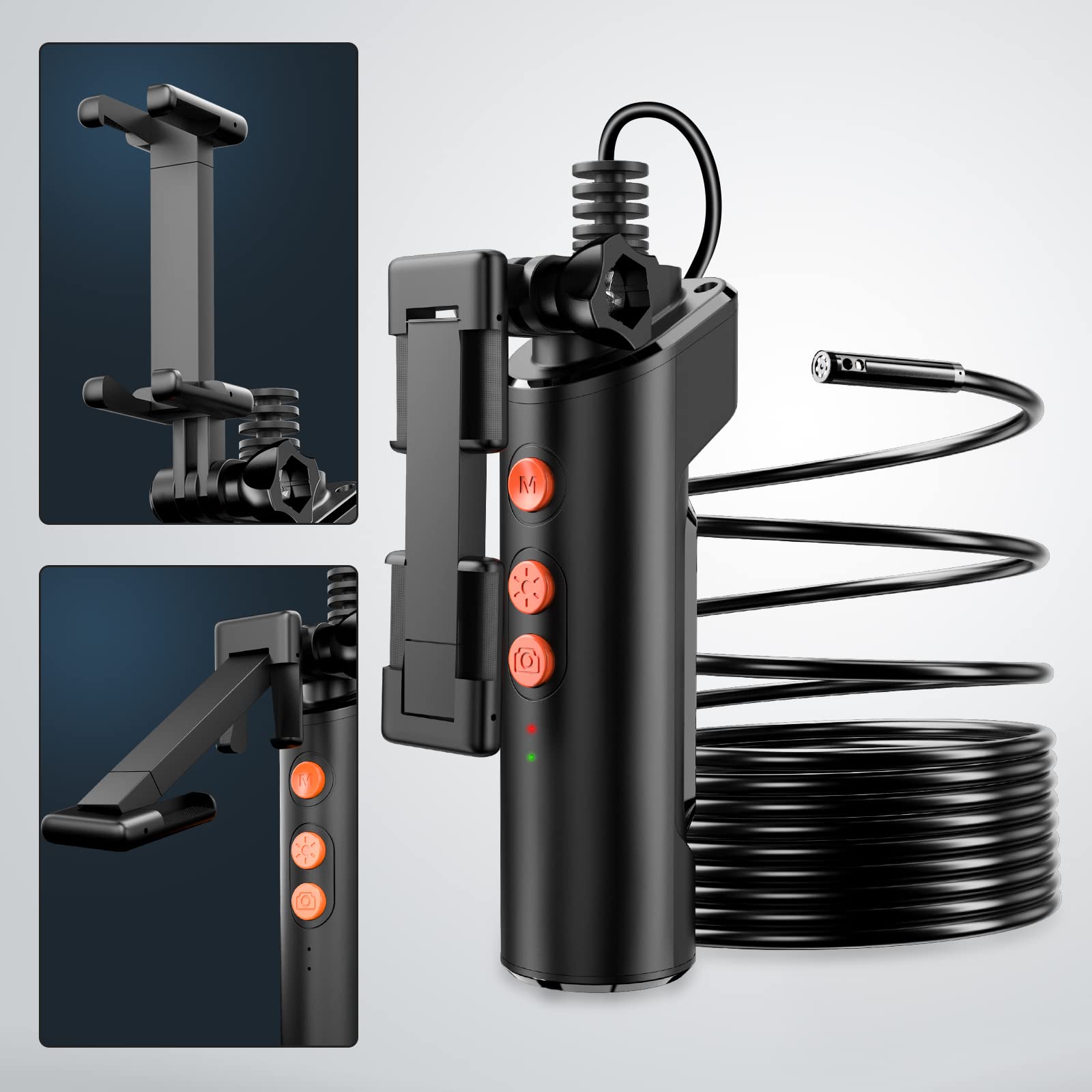 Cámara endoscópica WiFi, 5,5 mm, 1080P, HD, cámara de inspección de doble lente, cámara tubular con luz para iPhone, teléfono Android (2 m)