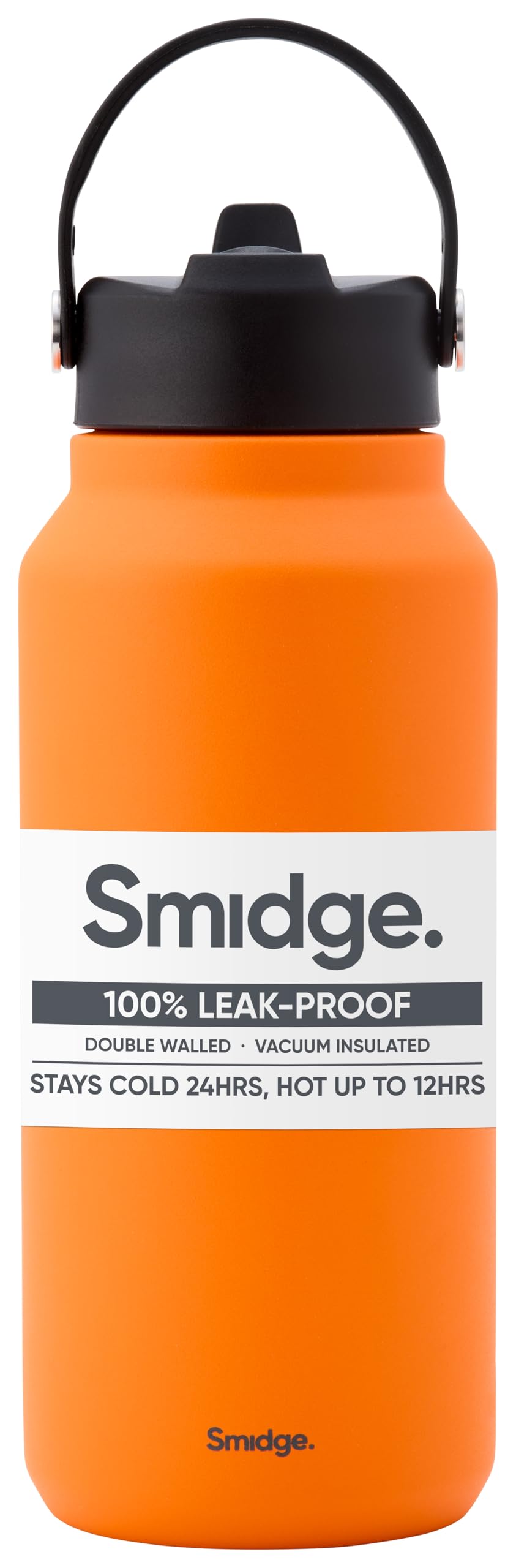 Smidge Reusable Water Bottle 900ml Citrus – Insulated Stainless Steel Flask with Sipping Lid for Hot & Cold Drinks, Leakproof & BPA-Free, No Metallic Taste