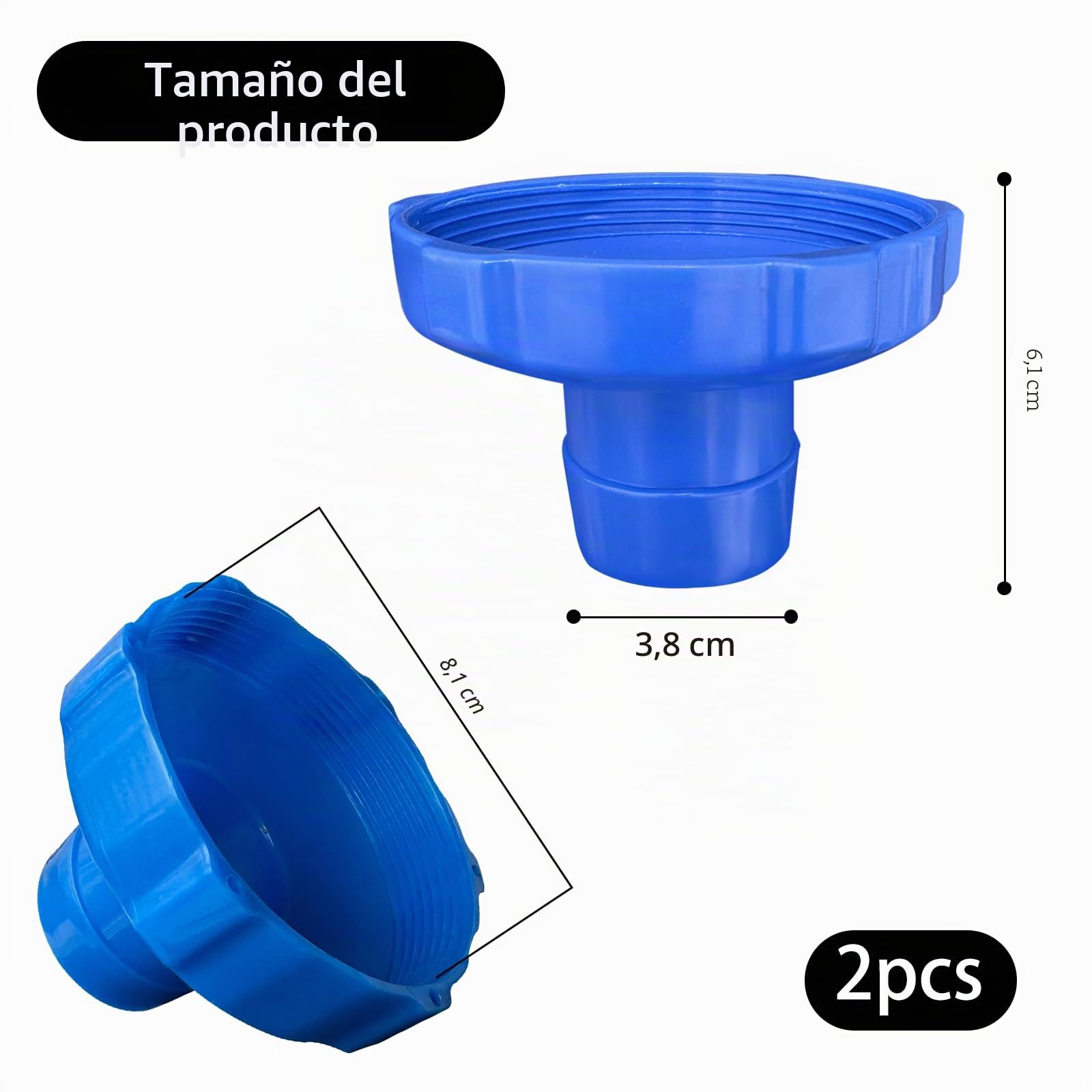 2 pcs Adaptador para manguera de skimmer, pequeño adaptador de manguera de filtro, para piscina sobre el suelo Skimmer Kit