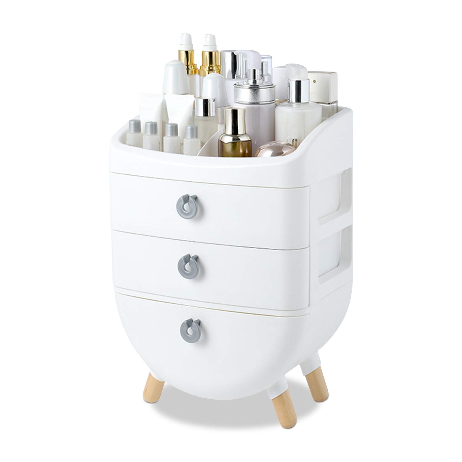 Organisateur Maquillage Galatée - Boîte Rangement Cosmétiques Anti-Poussière, Vert, 25x18x37cm