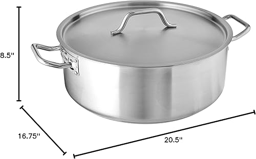 Miniatura 9 de Winco - Brasero de acero inoxidable de grado comercial con tapa, 20 cuartos de galón