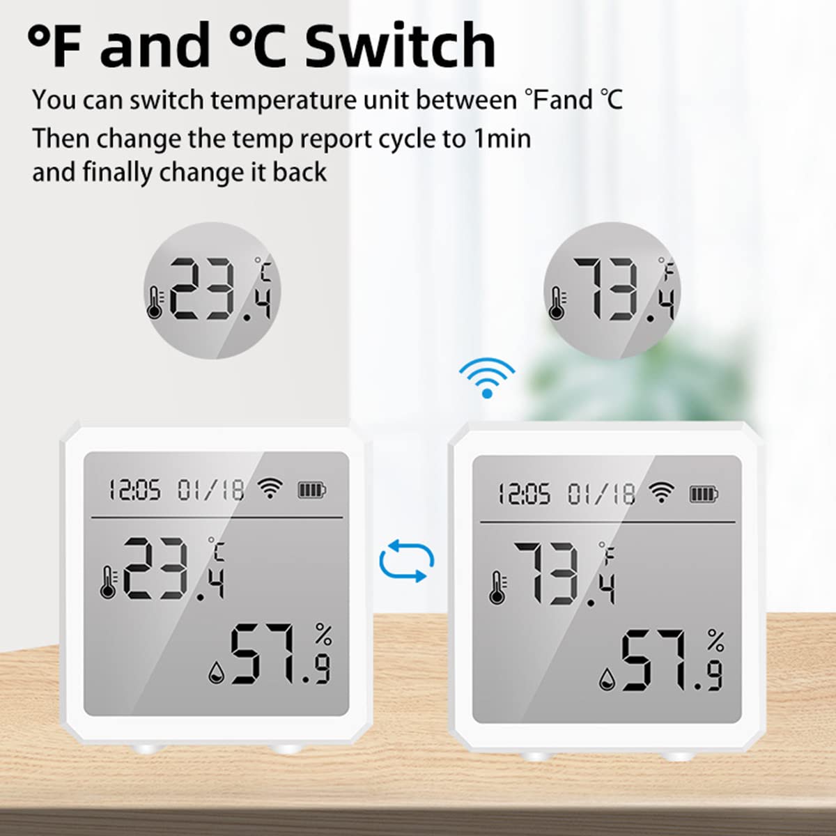 Wifi-hygrometer, draadloze thermometer, vochtigheidsmonitor met app, waarschuwingen, binnen- en buitentemperatuur, vochtigheidssensor, compatibel met Alexa Google Assistant, voor de Wifi-hygrometer, draadloze thermometer, vochtigheidsmonitor met app, waarschuwingen, binnen- en buitentemperatuur, vochtigheidssensor, compatibel met Alexa Google Assistant, voor de