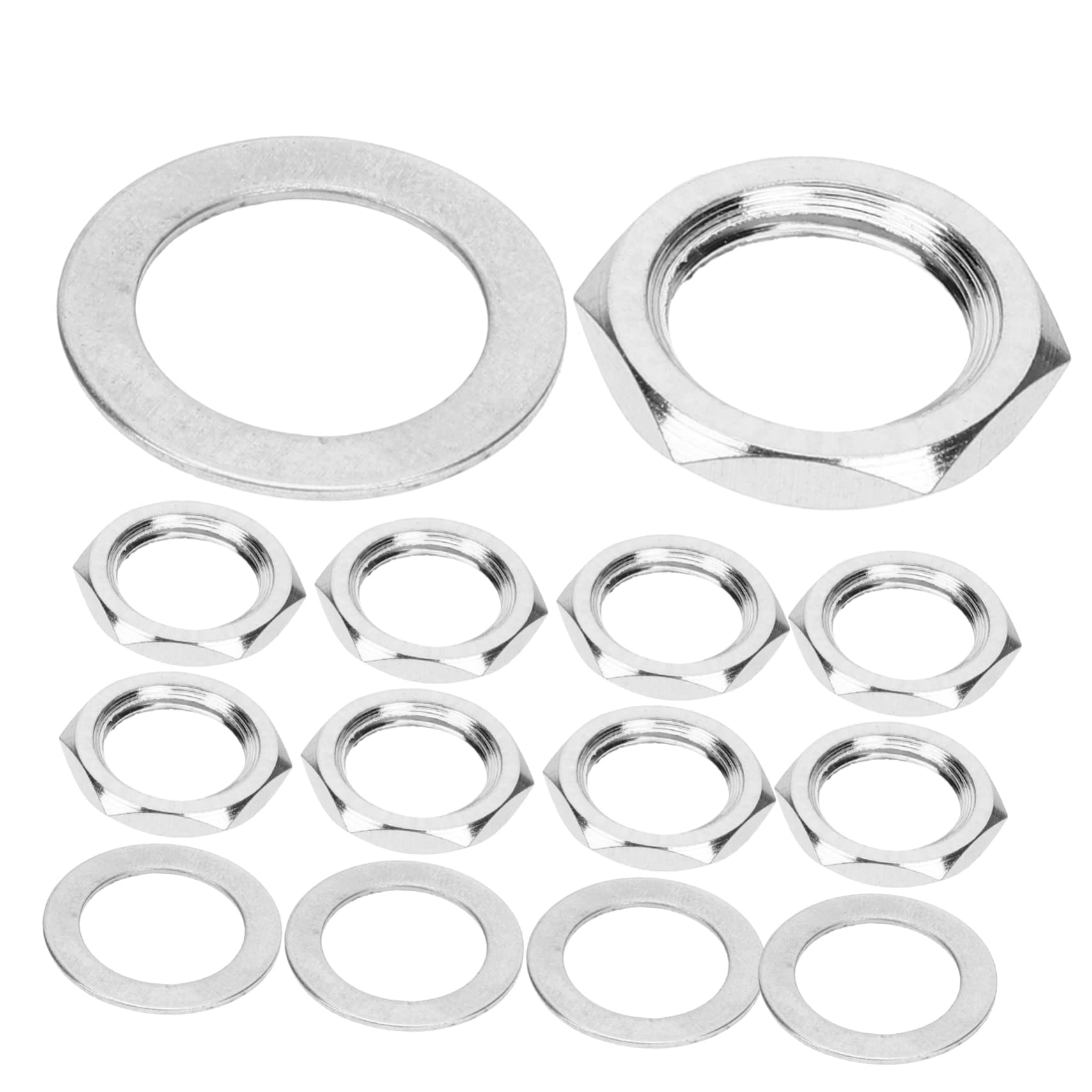 BESTonZON Bass Guitar Nut Replacement 10 Pack of Guitar Washers Black Socket Nut for Electric Guitar Jack Socket