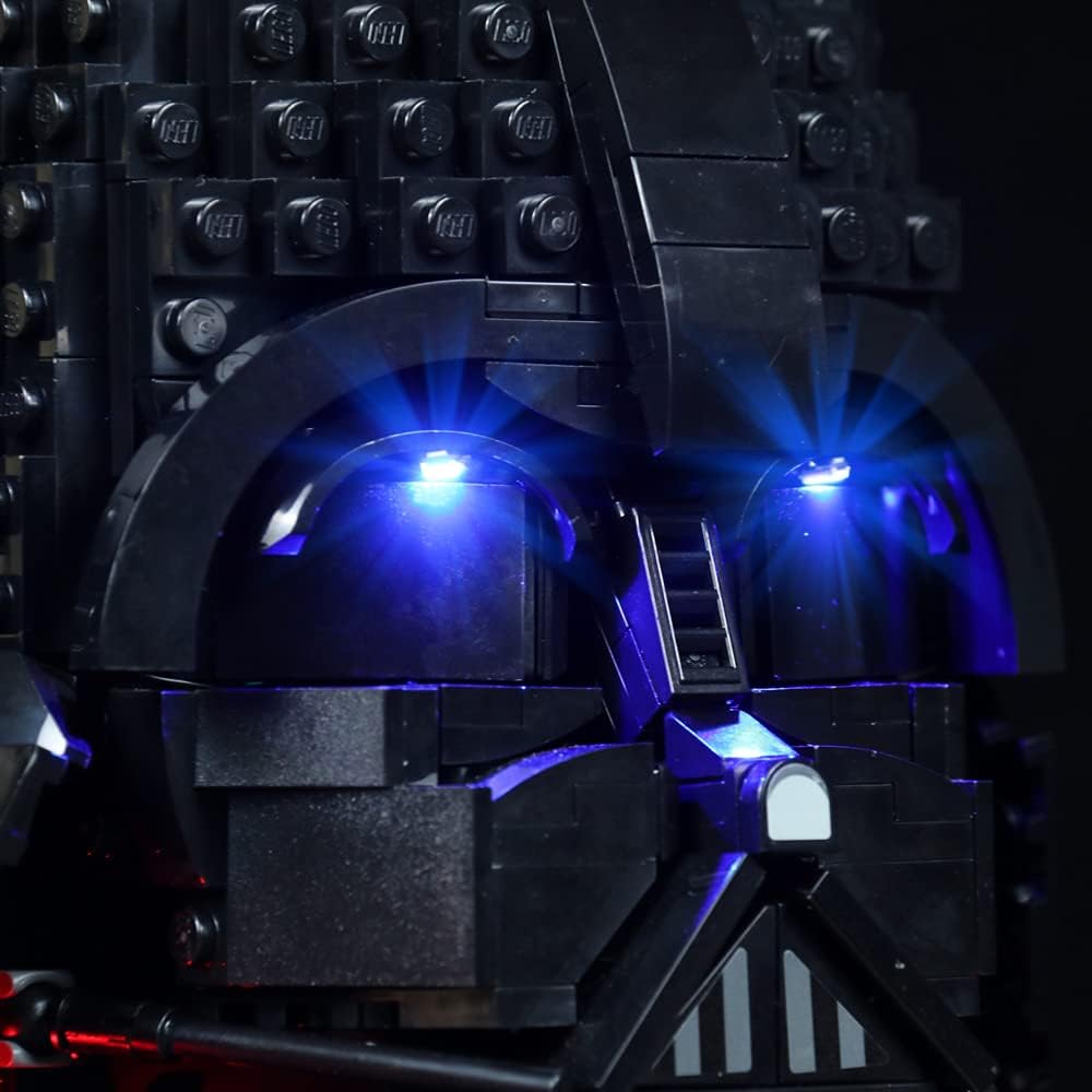 LocoLee Light kit Compatible with Lego 75304 Darth Vader Helmet - No Model Only Light, LED Lighting Accessories Compatible with Lego The Darth Vader Helmet (Standard Version)