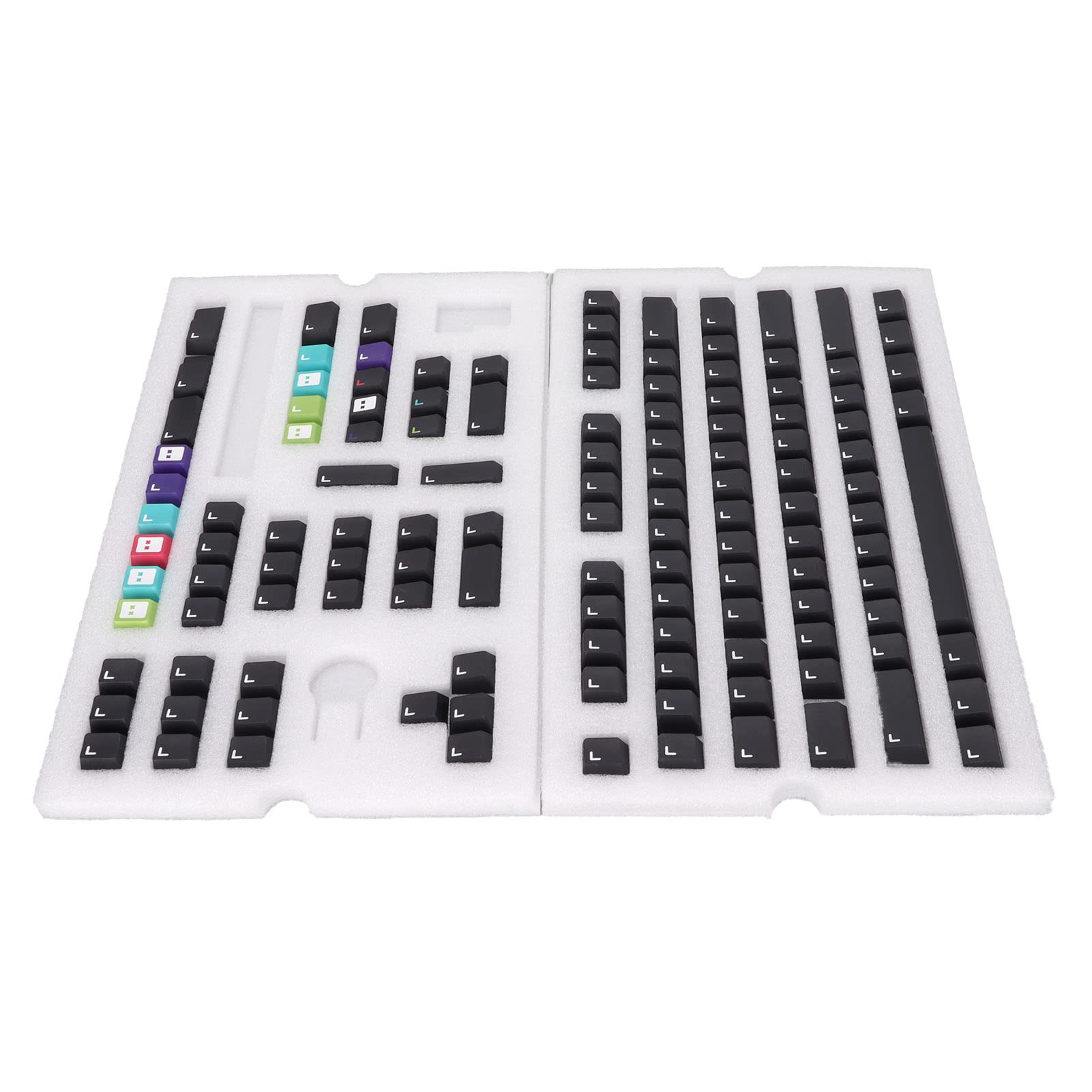 KUIDAMOS 128 Klawiszy PBT Profesjonalne Nasadki na Klawisze DIY do Uniwersalnej Klawiatury Mechanicznej, Trwałe i Wygodne dla Graczy, materiał PBT (GMK Czarny PX)