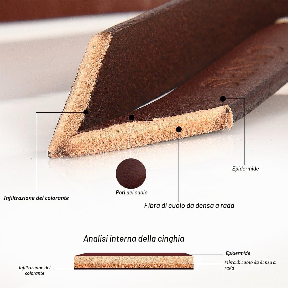 Tracolla per fotocamera con collare in pelle naturale per fotocamera DSLR SLR compatta per Sony, Canon, Pentax, Nikon, Olympus, ecc