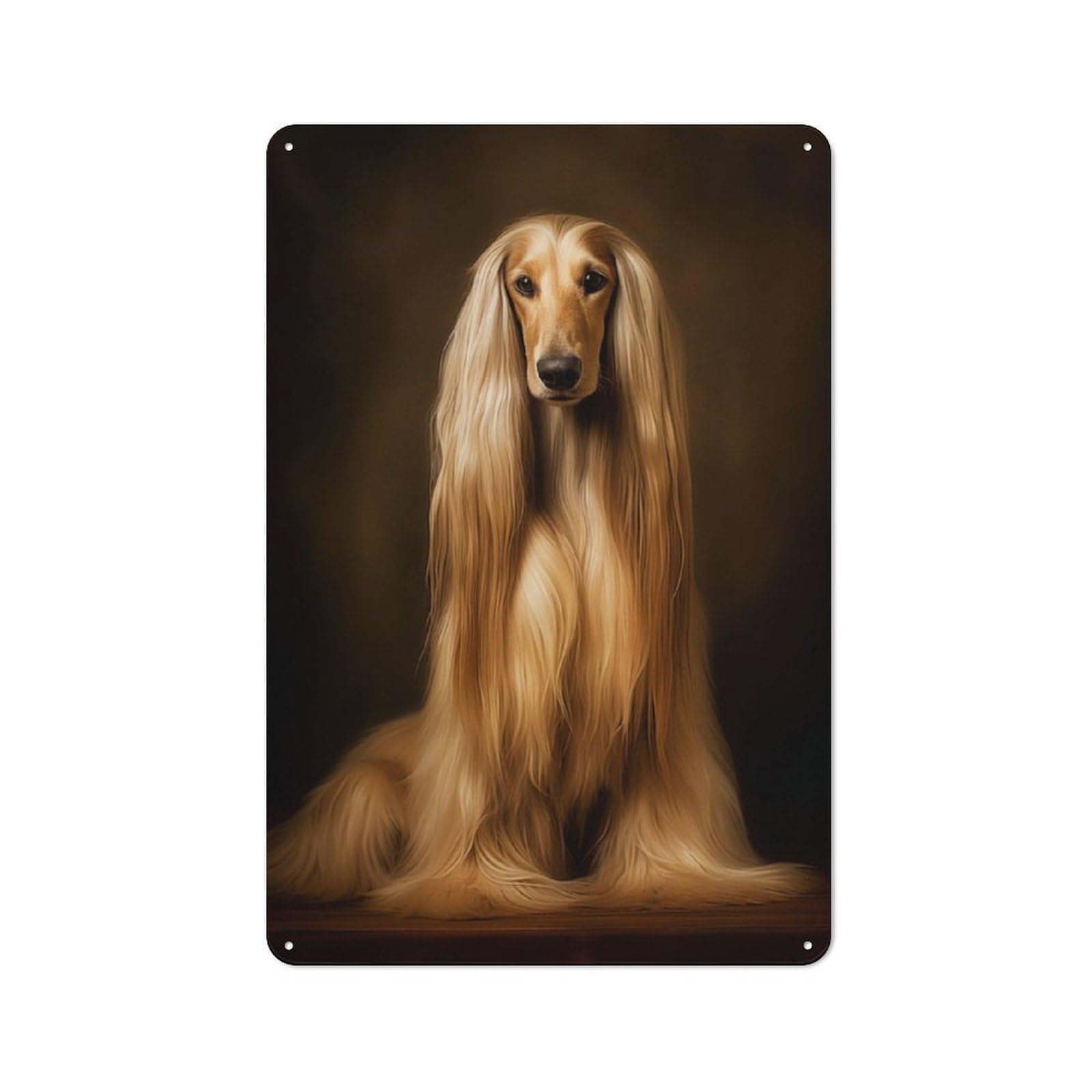 Junmoney Afghan Hound For Lounge Or Reading Corner, Vintage Metal Sign 30X20cm, For Cooler-Season Styling In Lounge And Reading Corner