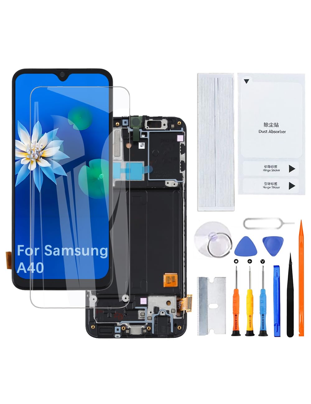H&LYCYJ Display Bildschirm für Samsung Galaxy A40 TFT A405F A405FN A405FM A405S LCD Bildschirm Ersatz Assembly kit mit Rahmen