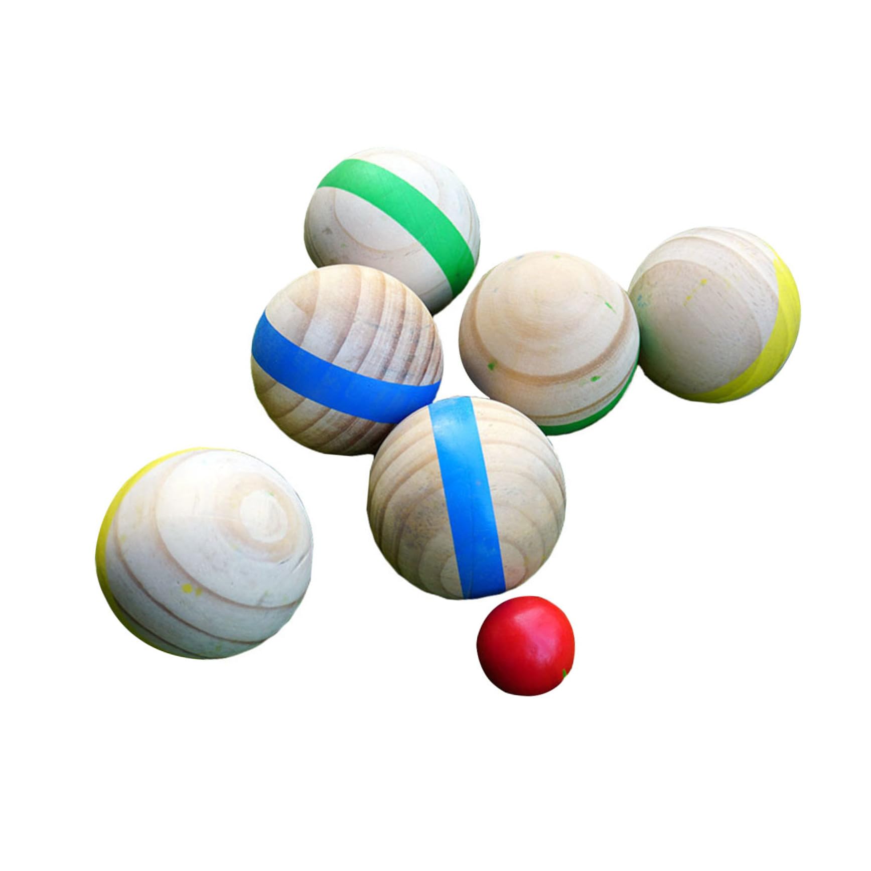 UPKOCH Bocce en Plein Air en Bois Massif 7pcs Surface Lisse sans Bavure Ambiance Estivale Lors des Fêtes d'anniversaire la Plage Couleur Aléatoire