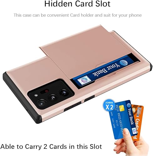 Miniatura 9 de Jiunai Funda para Note 20 Ultra, funda para Galaxy Note 20 Ultra, tarjetero con bolsillo trasero, híbrida de doble capa, protección contra caídas,