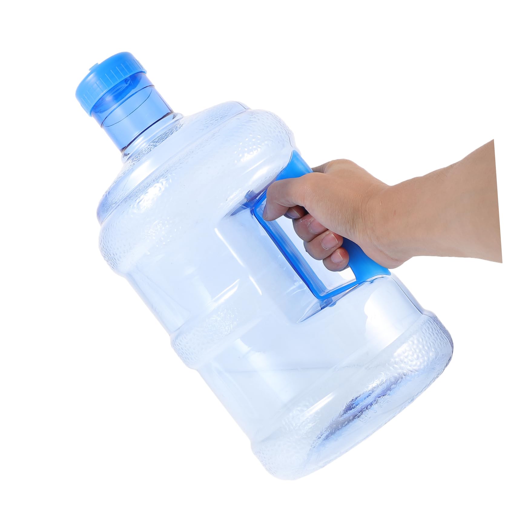 HANABASS 5L Wasserflasche 5 Liter Wasserfass mit Griff, PC Blau für Auto | Schraubverschluss, Hohe Dichtigkeit, Leicht zu Reinigen, Passend für Viele Wasserspender und Logo Aufdruck