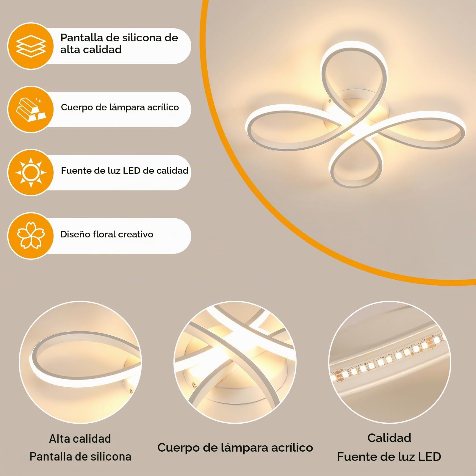 Comely Lámpara de Techo Regulable, 40W 4500LM Plafon LED Techo con Mando | Distancia 3000K-6500K, Luz de Techo Moderno para Salón Dormitorio Cocina