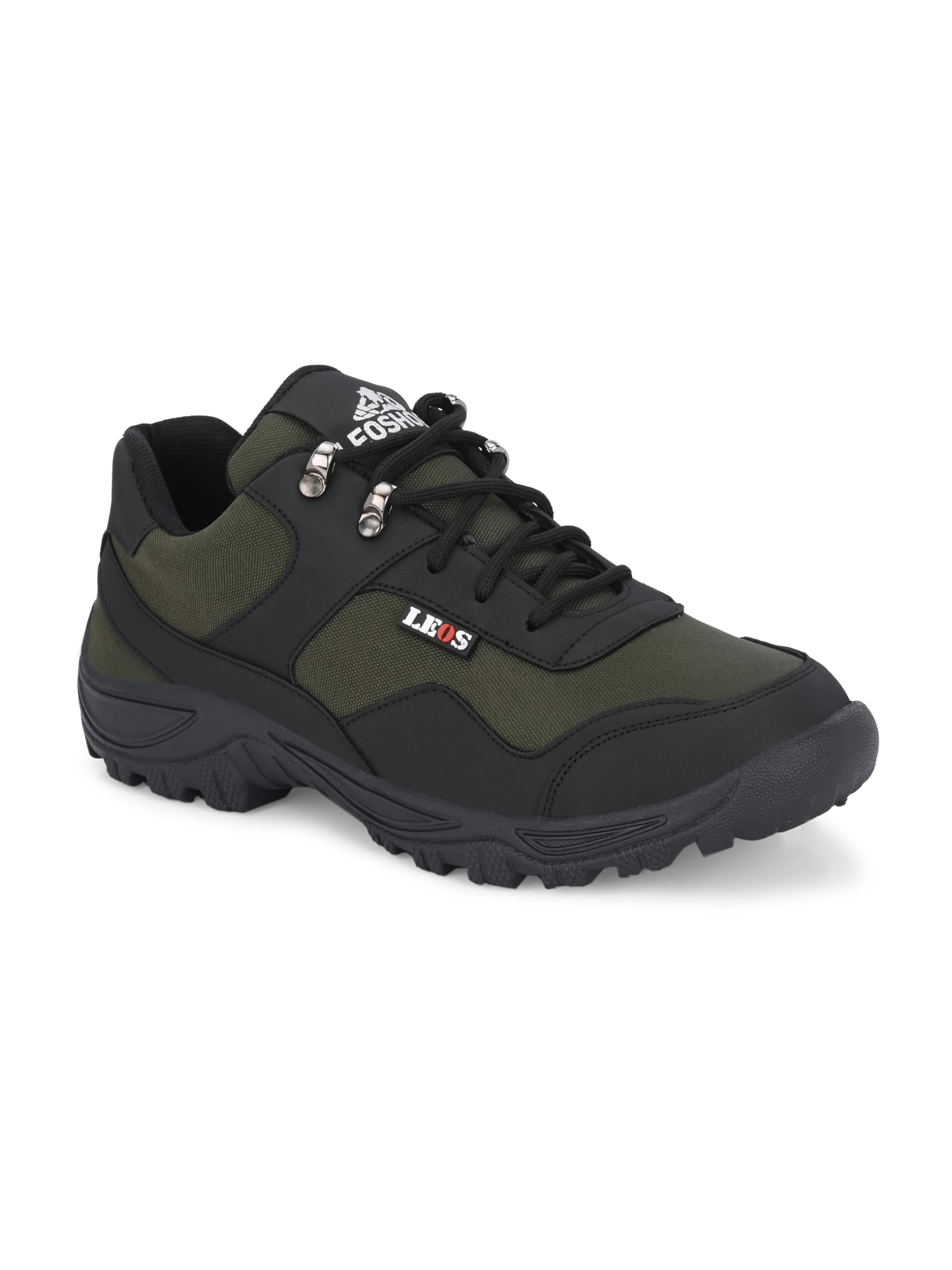 Leo Men's Black Light Weight Casual Waterproof Shoes for Trekking, Hiking & Other Outdoor Activities