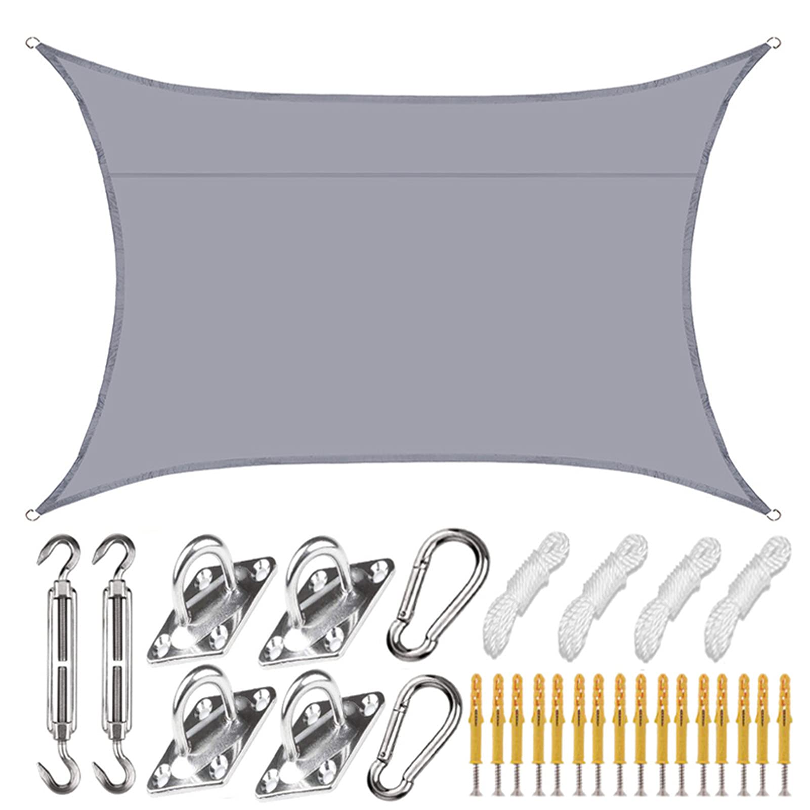 SunSail 2 x 1,8 m impermeabile grigio rettangolare 95% UV Pction traspirante baldacchino esterno per giardino, barbecue, piscina, feste, patio, tenda perfetta per l'estate