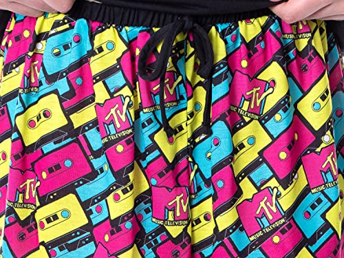 INTIMO MTV Womens' Music Television Neon Cassette Tape Sleep Pajama Set Short3