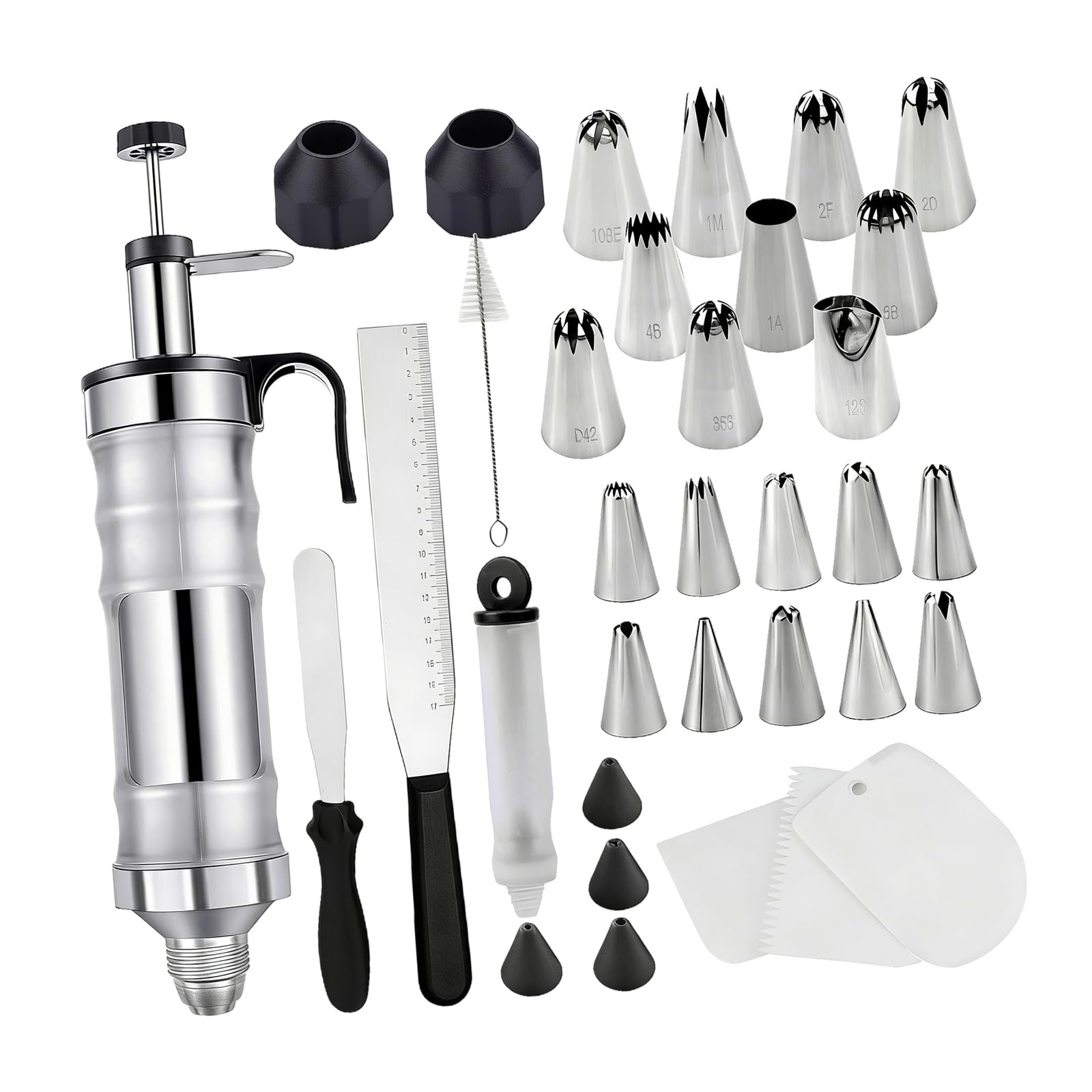 SHINLHUA Professional Metal Cookie Frosts Decorating Set Includes 34Pieces Professional Cake Decorating Set for Home Bakers Cake