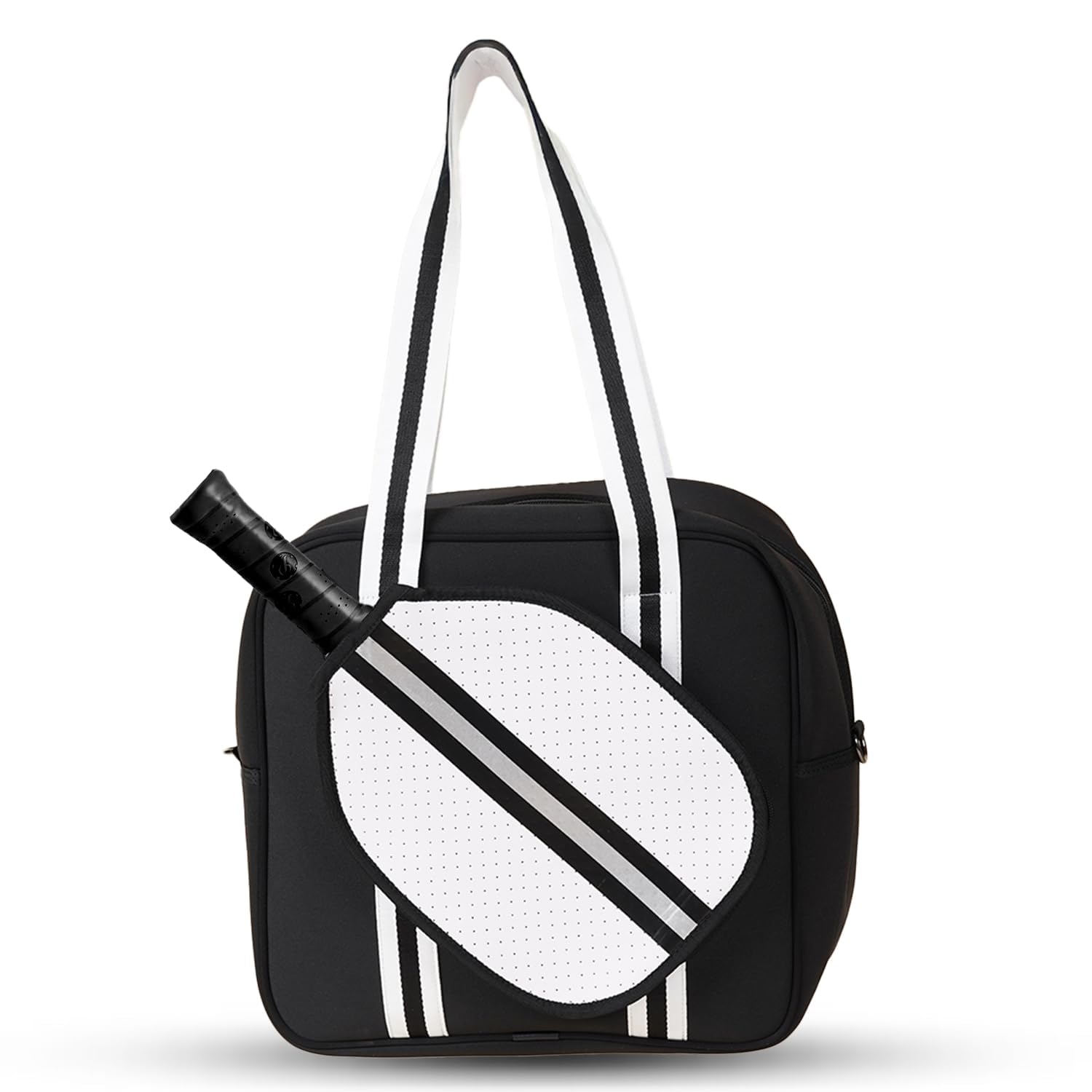 Pick'all Pickleball Bag with Integrated Paddle Cover - Premium Padded Material for Secure Storage of Pickleball Gear - Sleek & Durable Sling - Lightweight Outdoor Sports Racket Bag - Black-image-41
