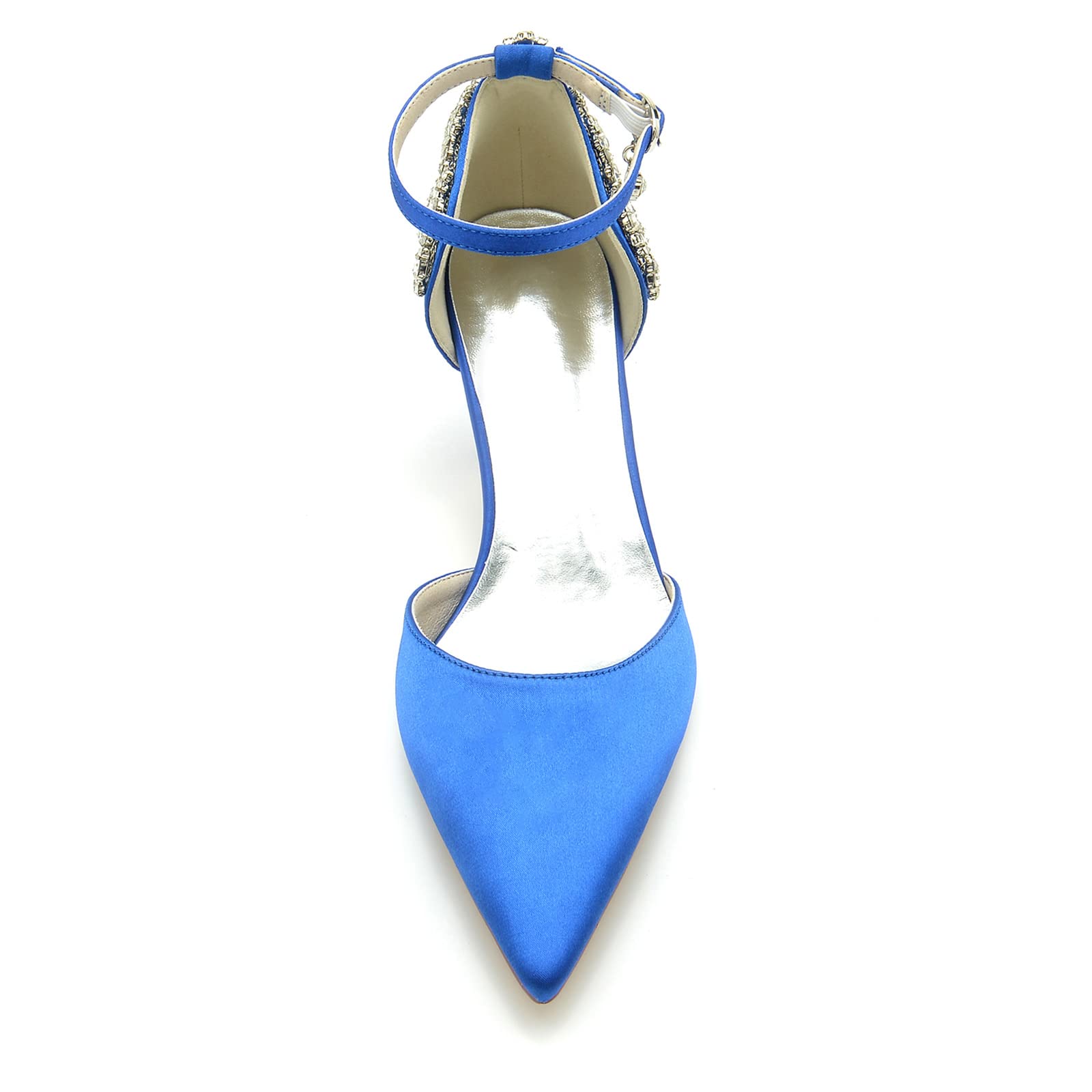 Scarpe Eleganti con Tacco Punta Chiusa Decollete, Scarpe da Sposa con Cinturino alla Caviglia da Donna, Sandalia de Tacón Alto Moda Fibbia Bridal Scarpe Festa Scarpe,Avorio,37 EU