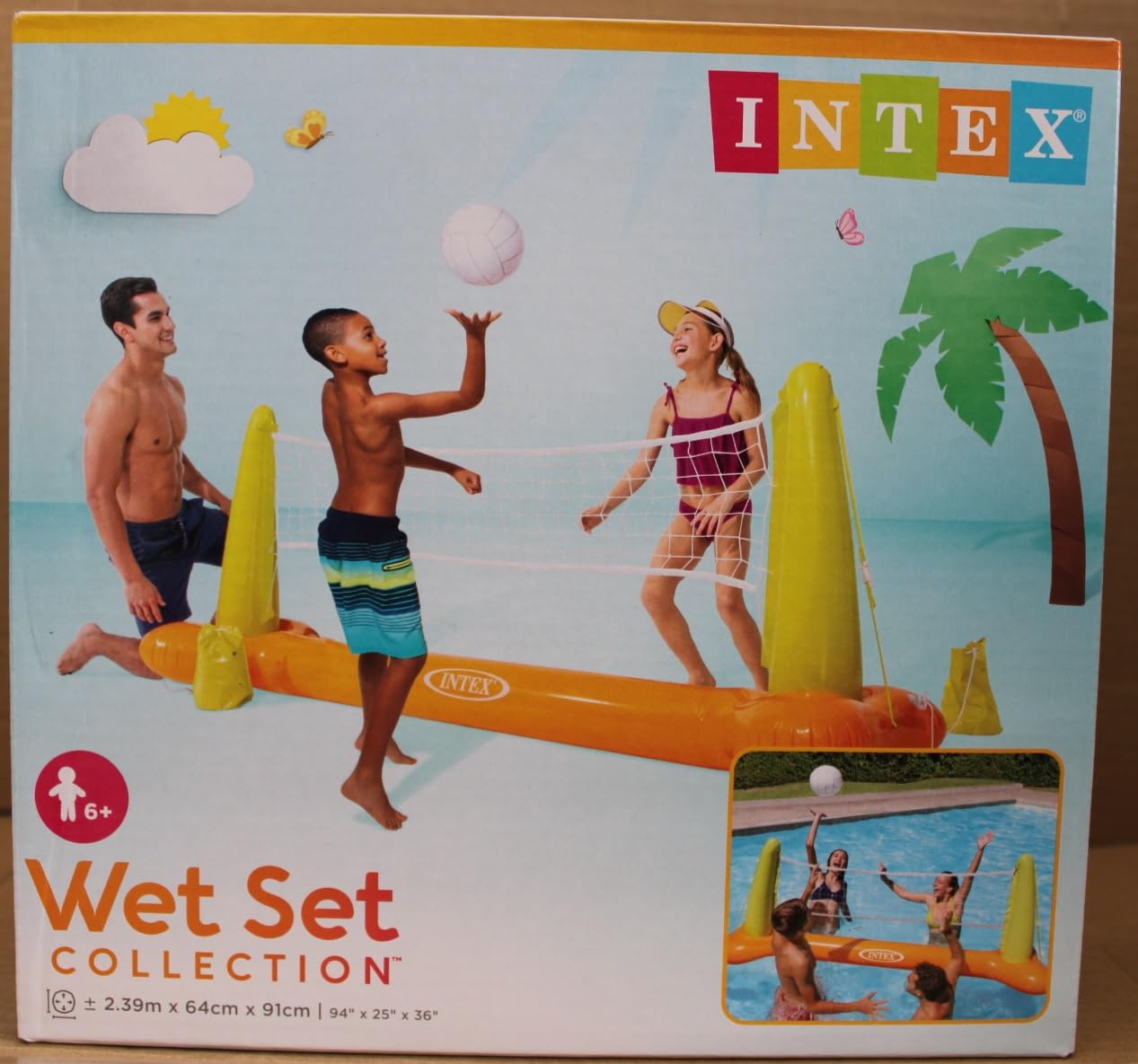 Intex Pool Game - Jeu de ballon d'eau gonflable - Filet de volley-ball (set 1)