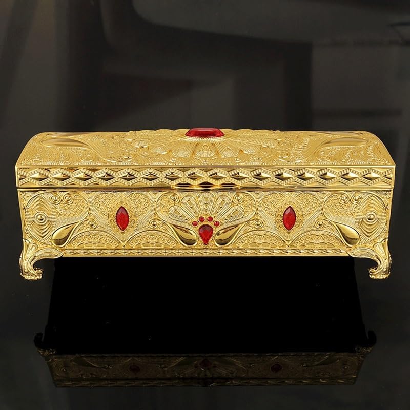 Metal Rectangular Home Jewelry Box Birthday Wedding Gift Storage Decoration image 3