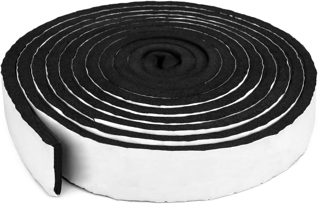 QWORK Pipe Wrap Insulation, Waterproof Foam Insulation Tape Adhesive for Hot or Cold Pipes, 16 Ft Long x 2 Inch Wide x 1/2 Inch Thick
