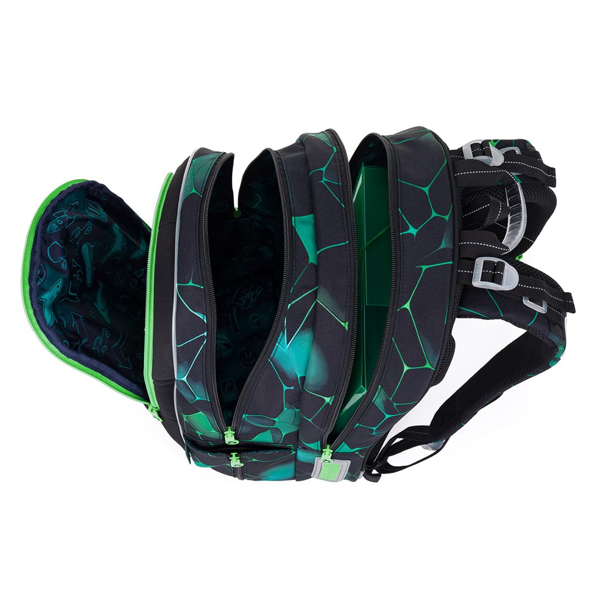 TOPGAL Schulrucksack für Jungen ab 2. Klasse, ergonomisch & leicht, wasserabweisend, mit reflektierenden Elementen, 26 L Schulranzen mit Brustgurt & Rückenpolsterung (Grün)