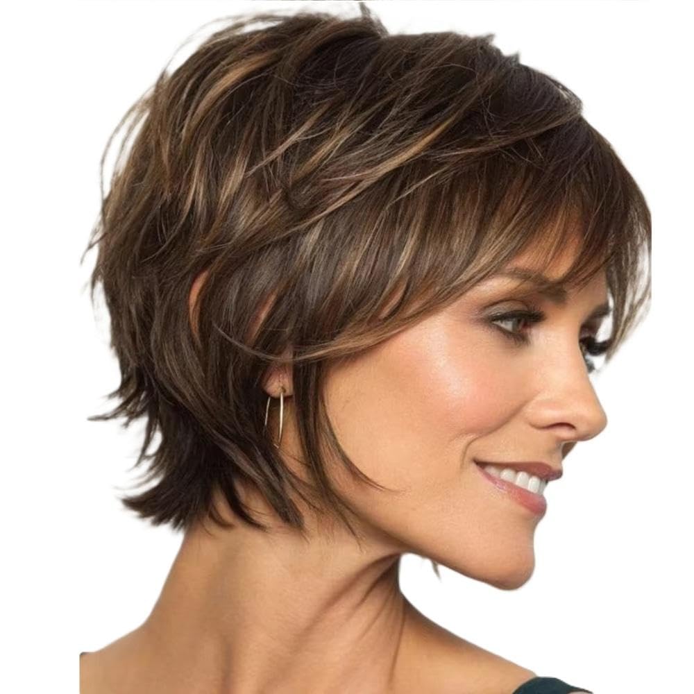 Accessori Parrucche Parrucca Corta Da Donna Con Rete Interna Rosa Densità Da 6 Pollici Capelli Umani Al 180% Realizzata A Macchina Per Tutti I Giorni