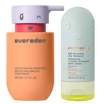 Evereden After Swim & Sports Kids Shampoo With Cleansing Clay and Kids Conditioner Detangler set | Made With Clean and Non-toxic Ingredients | Any Hair Type