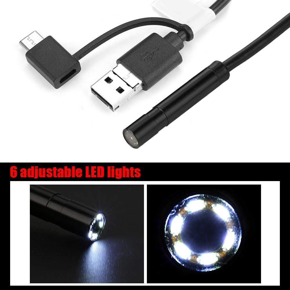 1 szt. czarna 15 metrów endoskop USB cyfrowy inspekcja wąż kamera Boresskop z wodoodporną kamerą 2 megapikselową 6 świateł LED do kontroli samochodu rurowego
