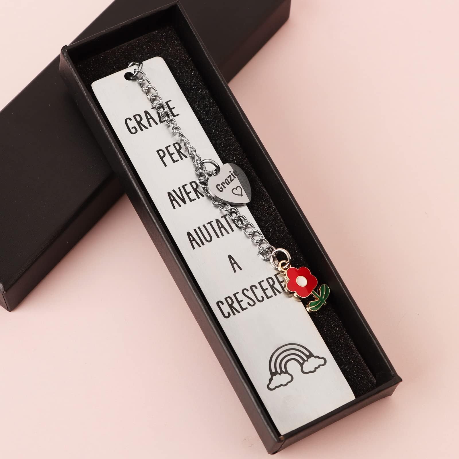 Regalo Di Ringraziamento Per Maestra D'Asilo – Set Con Portachiavi Angelo Custode E Biglietto D'Auguri 'Grazie Per Avermi Aiutato A Crescere'