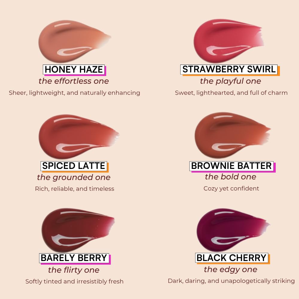TYPE BEAUTY INC. Soak It Lip Oil Stick with Squalane and Tripeptides | Sheer and Moisturizing Lip Care Balm | Soothes Dry Lips & Locks Hydration | Lip Oil For Women | 606 Black Cherry - 2.5g 2