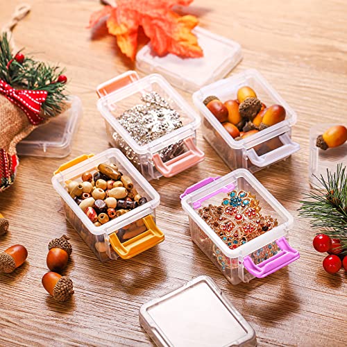 Nicunom 24 Pack Mini Plastic Storage Containers Box, 3.1" x 2.6" x 2" Stackable Bead Organizers with Lid, Clear Plastic Small Storage Box for Small Craft Items, Jewelry, Beads - Image 4