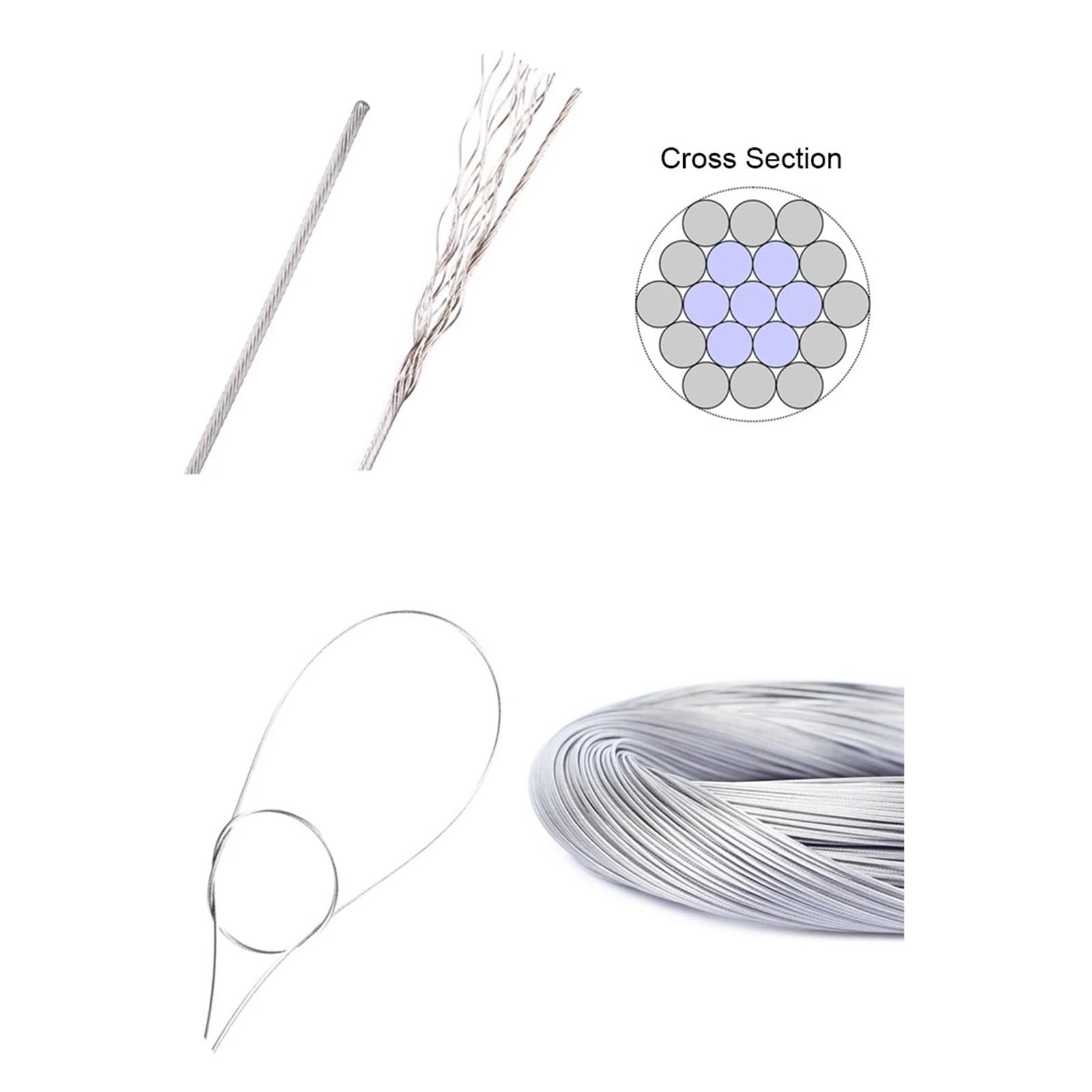 2meter MTB Fahrrad Bremsleitung Fahrrad Speed ​​Line Fixed Gear Shifter Getriebe Bremskabelsatz Kern Innendraht for MTB Rennrad(50pcs Brake Cable)