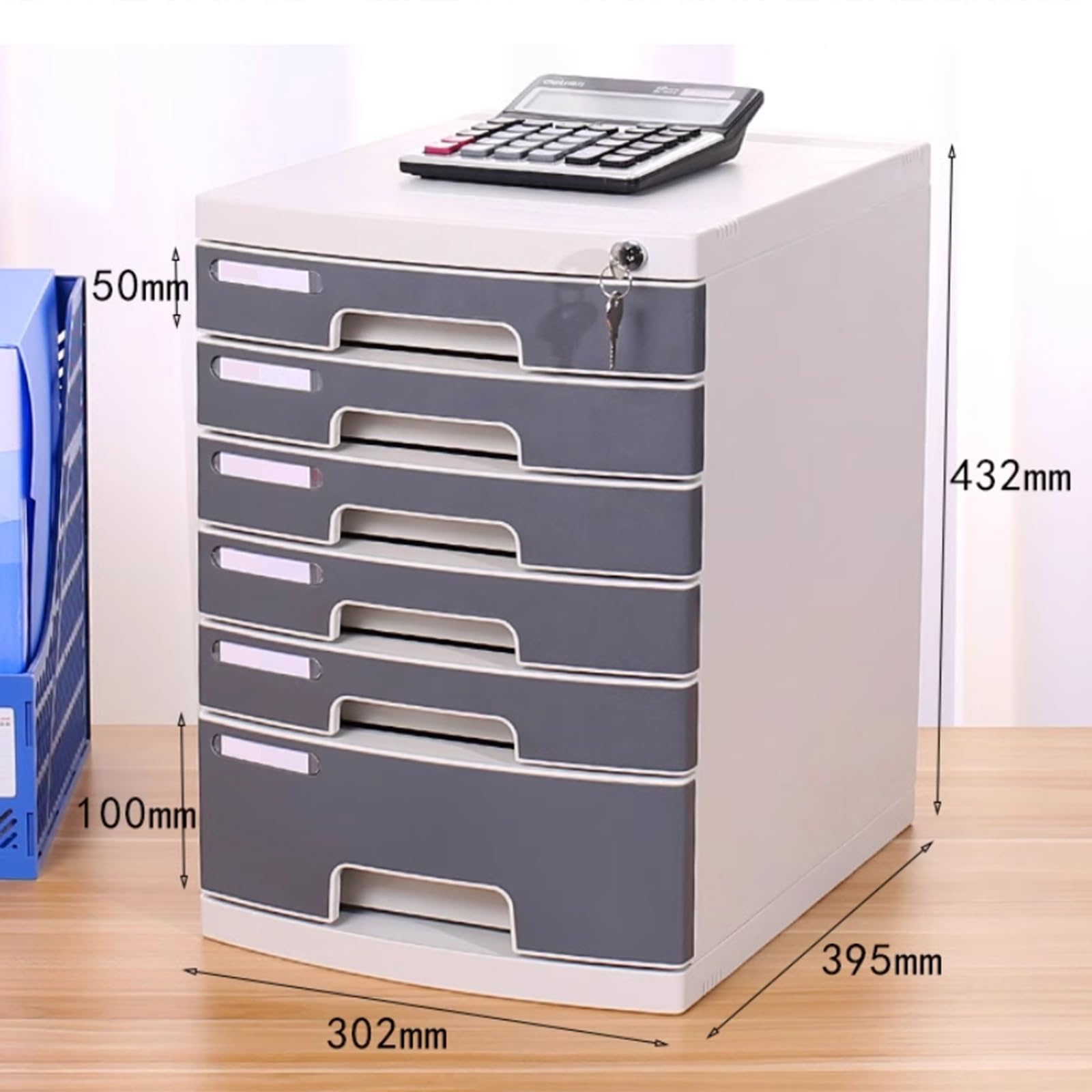 Armoire de rangement en plastique verrouillable à 6 niveaux – Idéal pour les fournitures de bureau et les documents d'étudiant – Rangement de bureau durable pour l'organisation de la maison et du lieu
