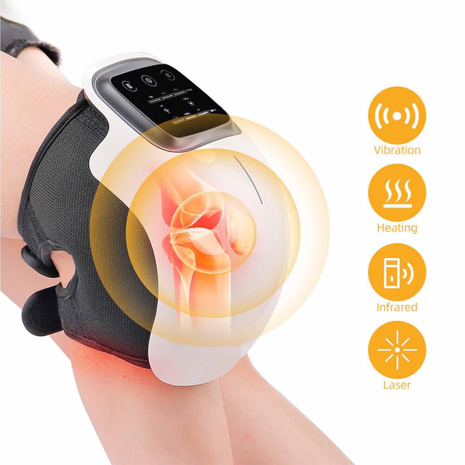Masajeador de Rodilla, masajeador de Rodilla inalámbrico, para hinchazón de articulaciones rígidas, Lesiones de ligamentos y músculos estirados, Pantalla LED Recargable, Calor infrarrojo