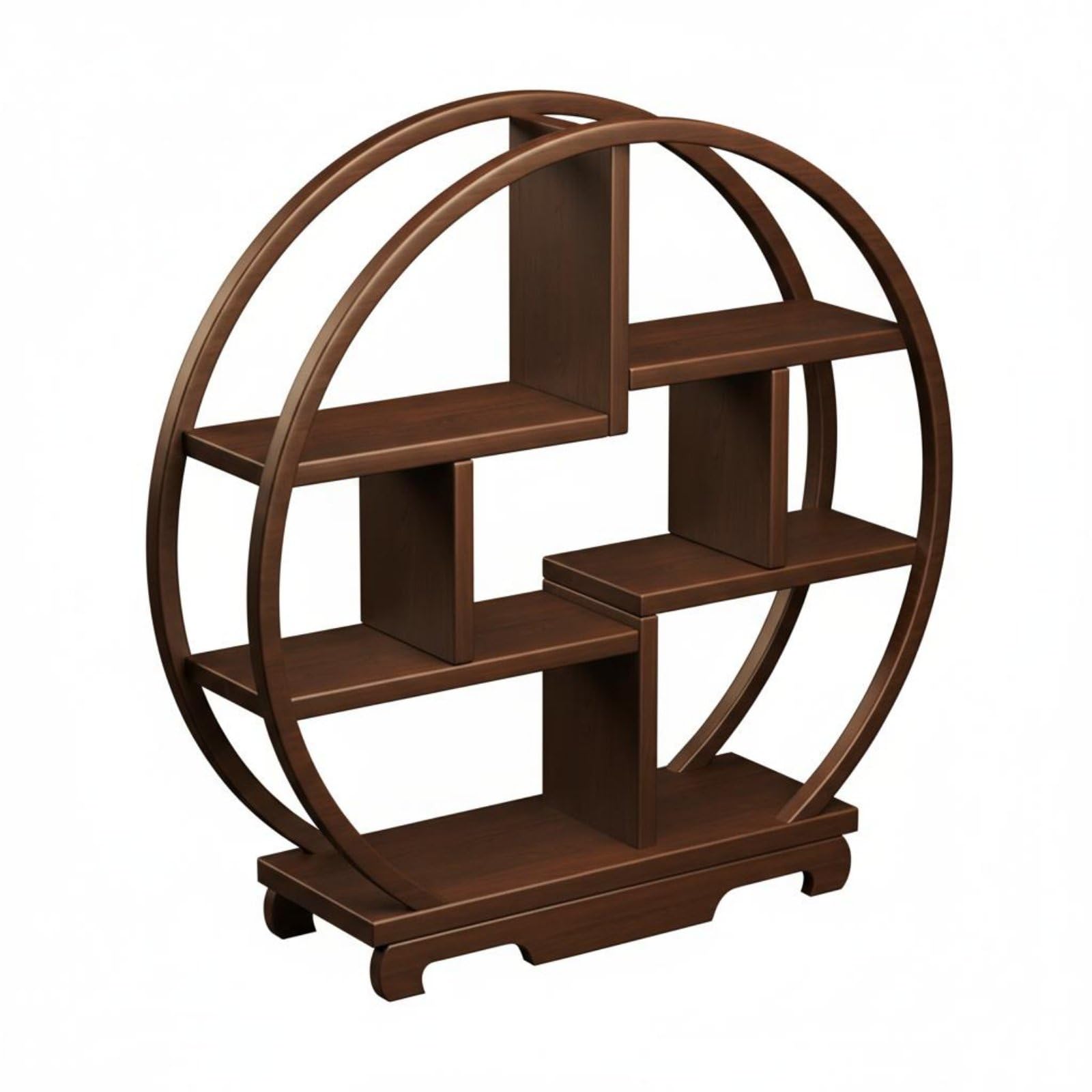 Display Regal Standregal Aufbewahrungsregal Pflanzenregal Sammlerregal aus Holz mit Verstärkter Struktur Und, 40 X 5.7 X 40 cm, Rund, Groß